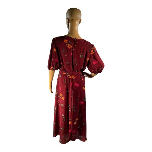 Donna Morgan Women's Bordeaux Electric Pink Multi Floral HighLow Dress size 12 - Picture 5 of 16